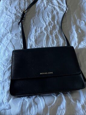 Michael Kors Black Crossbody with Gold Logo